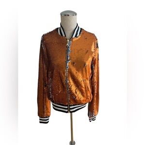 NWOT!  Coldesina Sequin Bomber Jacket
